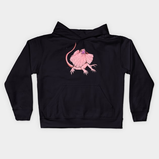 Fred the Frilled Neck Lizard Kids Hoodie by smartartdesigns
